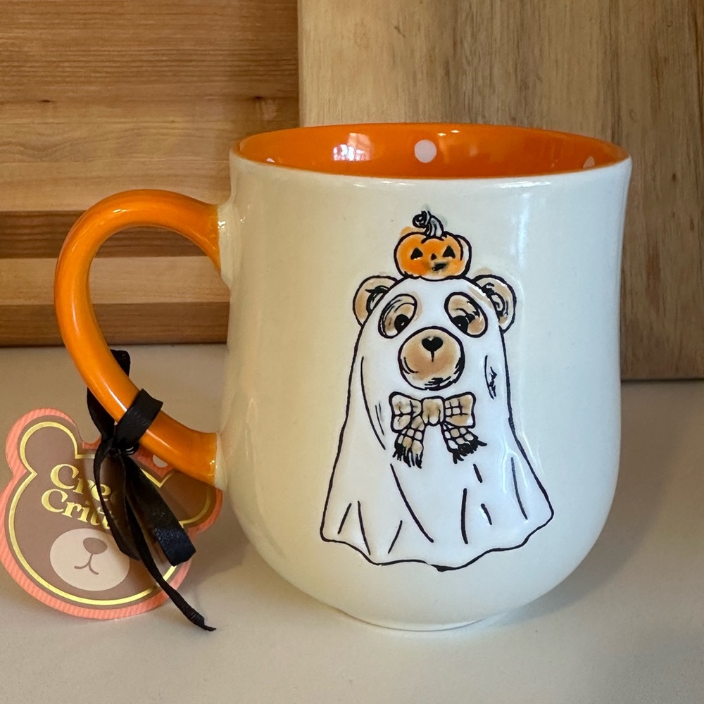 Halloween Bear Mug with Orange Interior